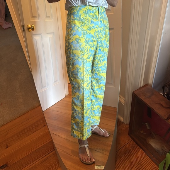 Lilly Pulitzer vintage Yellow and Blue pants. They are rare - Picture 12 of 14